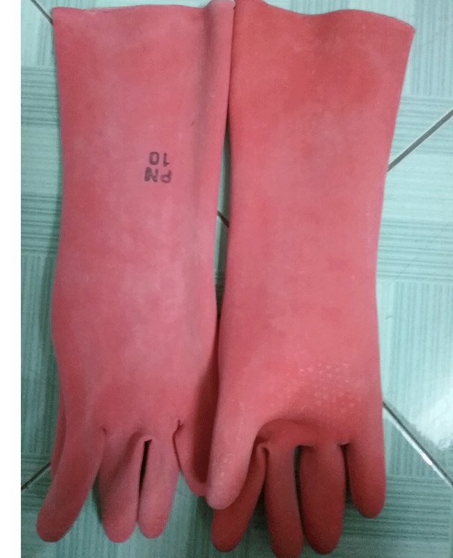 găng tay chống axit mạnh 
( có thể chống được axit h2so4 50%)